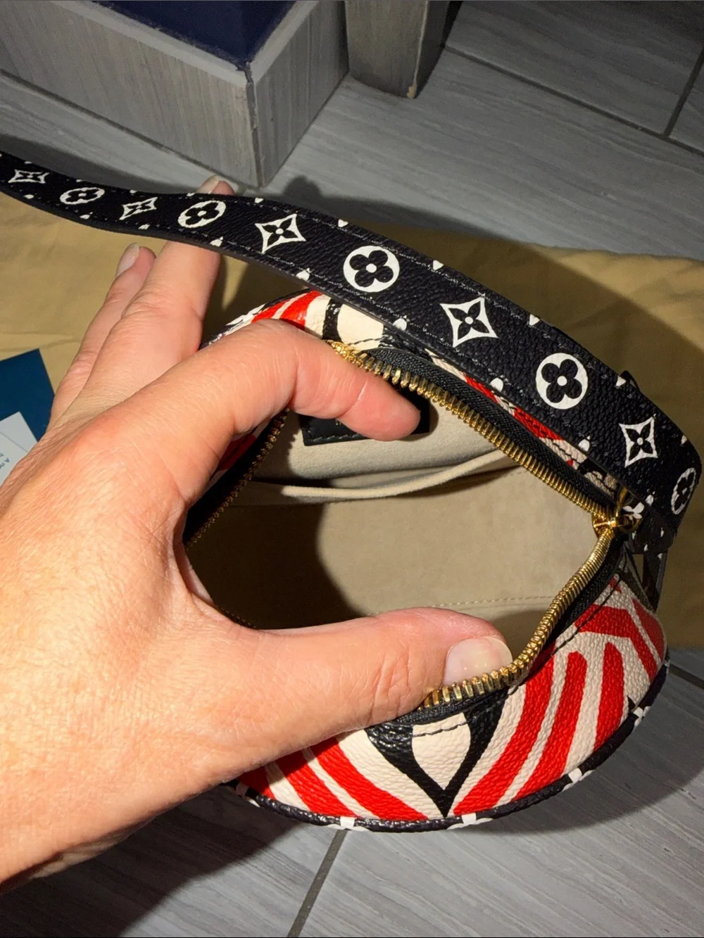 Louis Vuitton Red and Black Circular Monogram Crossbody Bag